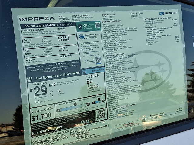 New 2026 Subaru Impreza 2.0i Sport image 18