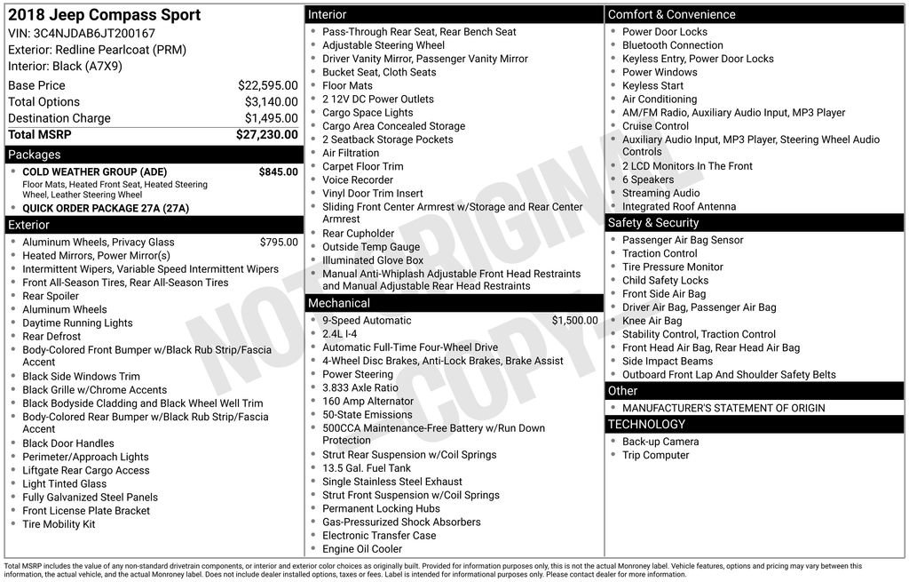 Used 2018 Jeep Compass Sport w/ Cold Weather Group image 2