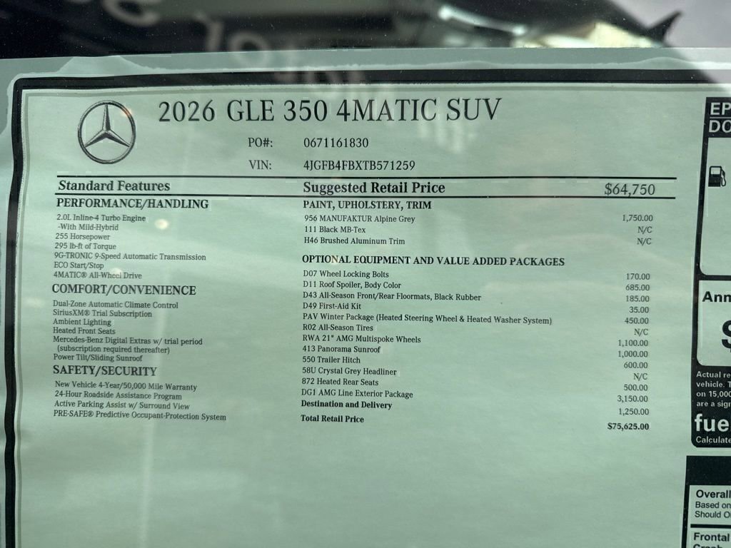 New 2026 Mercedes-Benz GLE 350 4MATIC image 13