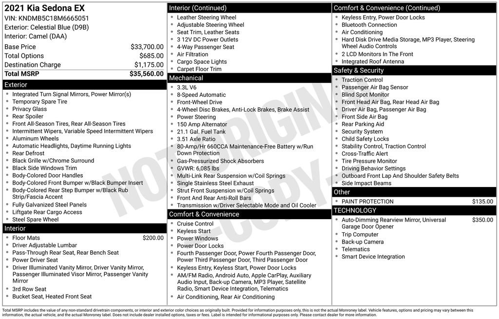 Used 2021 Kia Sedona EX image 17