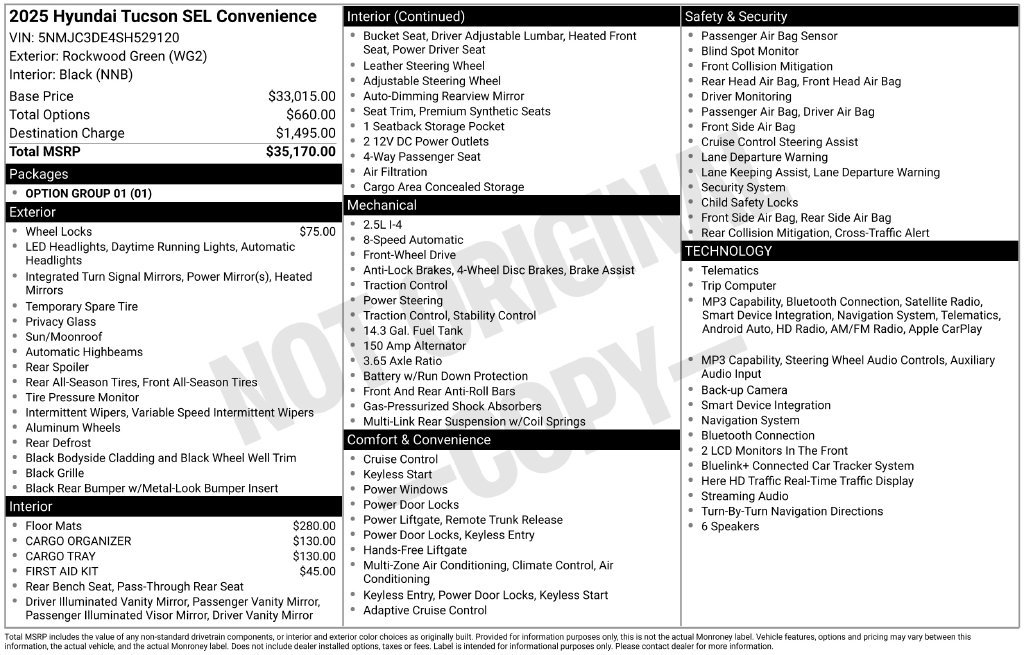 Certified 2025 Hyundai Tucson SEL FWD image 2