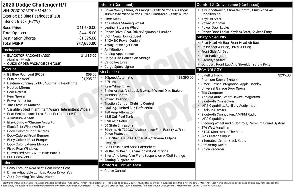 Used 2023 Dodge Challenger R/T w/ Blacktop Package RWD image 4