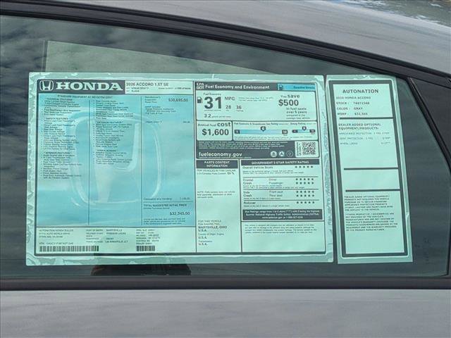 New 2026 Honda Accord SE image 17