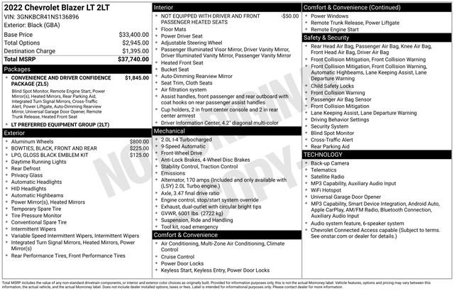 Certified 2022 Chevrolet Blazer LT FWD image 24