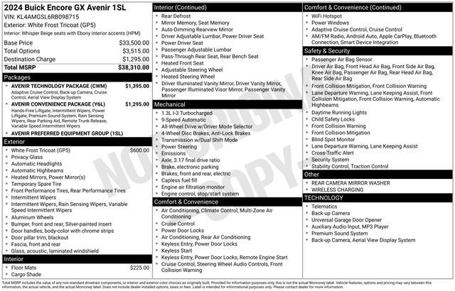 Certified 2024 Buick Encore GX Avenir w/ Avenir Technology Package AWD/4WD image 6