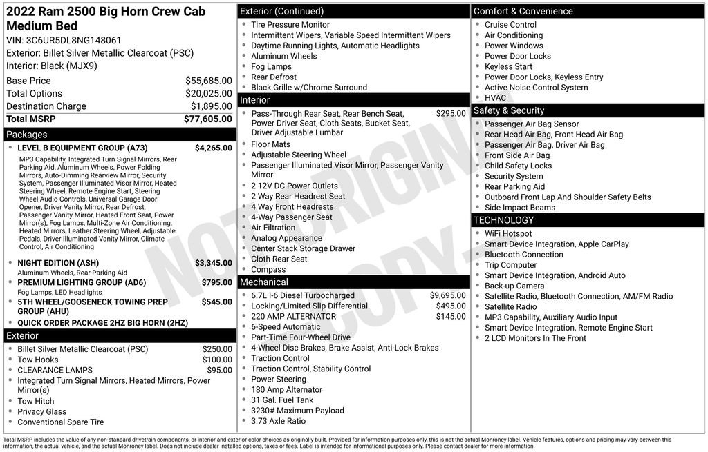 Used 2022 RAM 2500 Big Horn w/ Level B Equipment Group AWD/4WD image 24