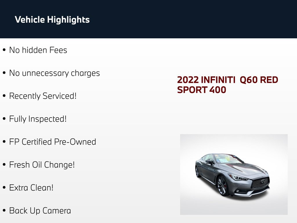 Used 2022 INFINITI Q60 Red Sport 400 AWD/4WD image 73