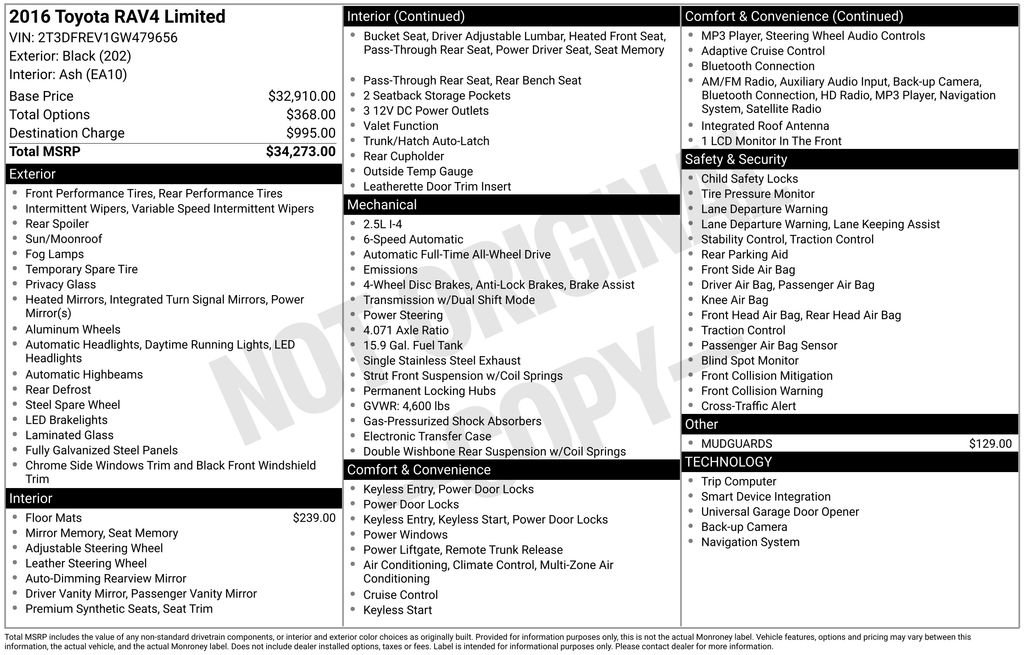 Used 2016 Toyota RAV4 Limited image 28