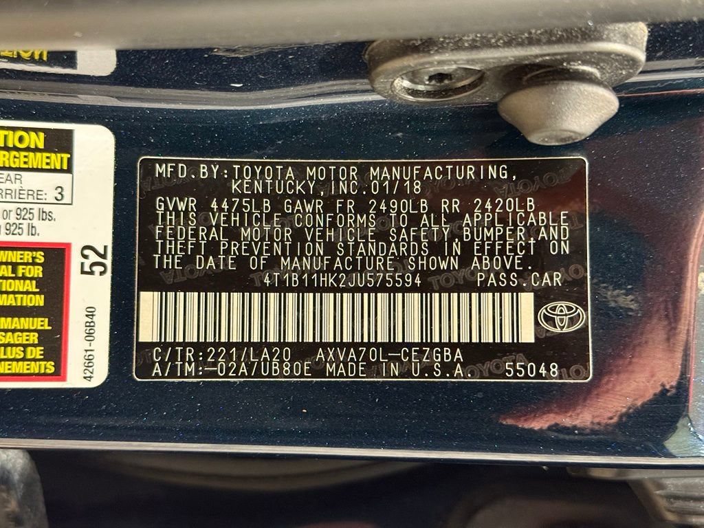 Used 2018 Toyota Camry XLE w/ Audio Package FWD image 31