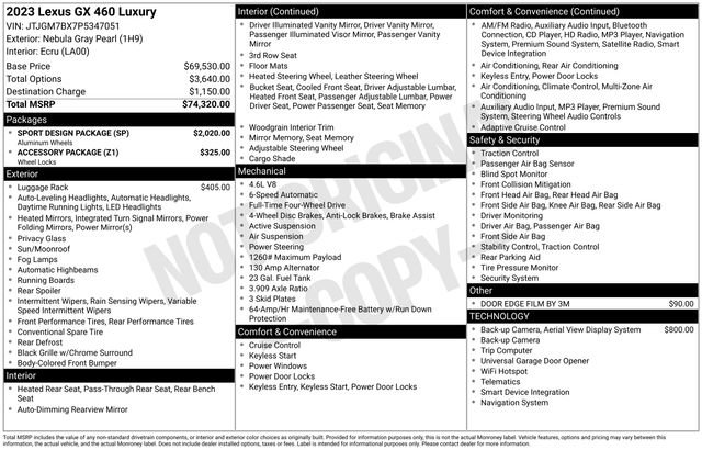 Used 2023 Lexus GX 460 Luxury w/ Sport Design Package AWD/4WD image 38