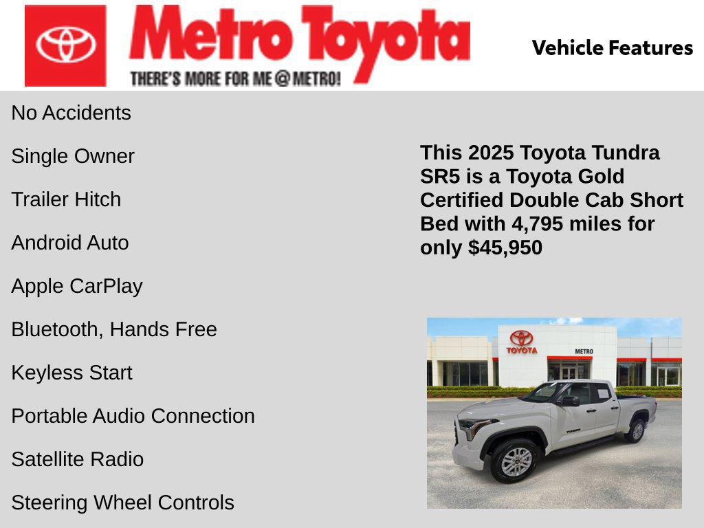 Certified 2025 Toyota Tundra SR5 w/ TRD Performance Package (TMS) AWD/4WD image 11