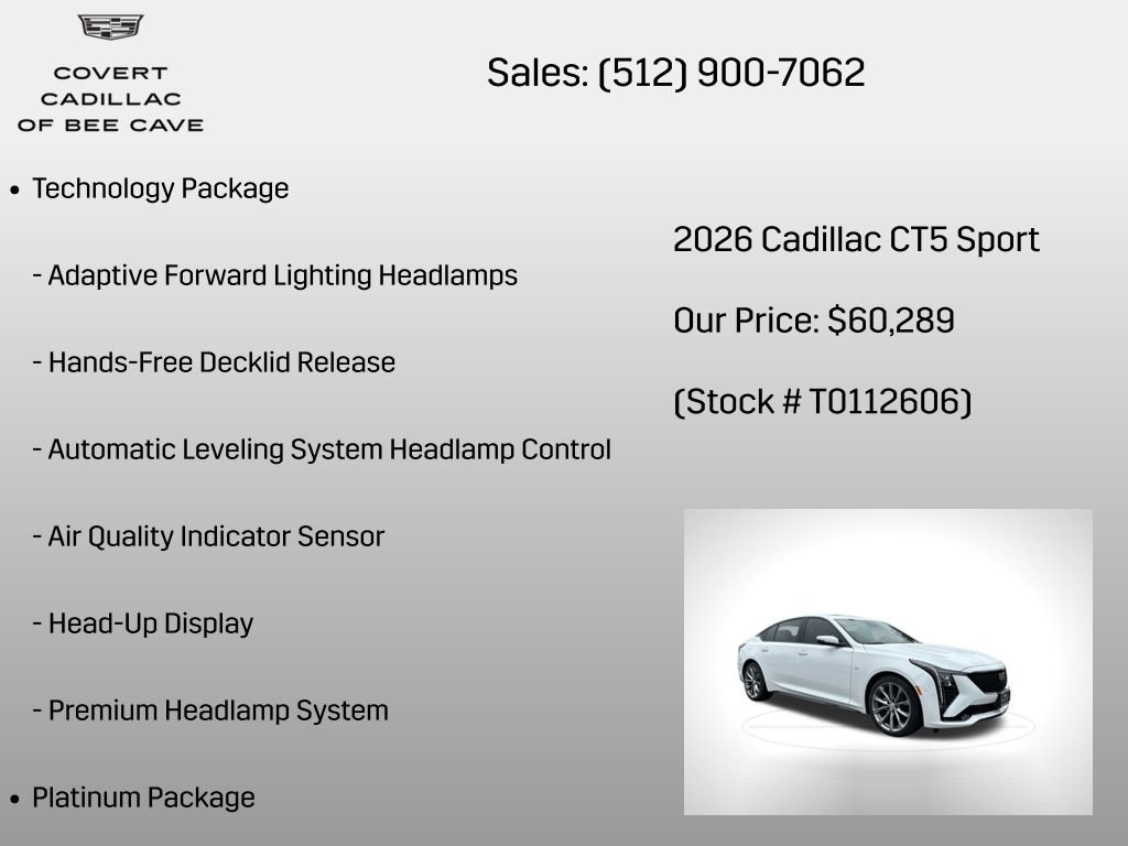 New 2026 Cadillac CT5 Sport image 12