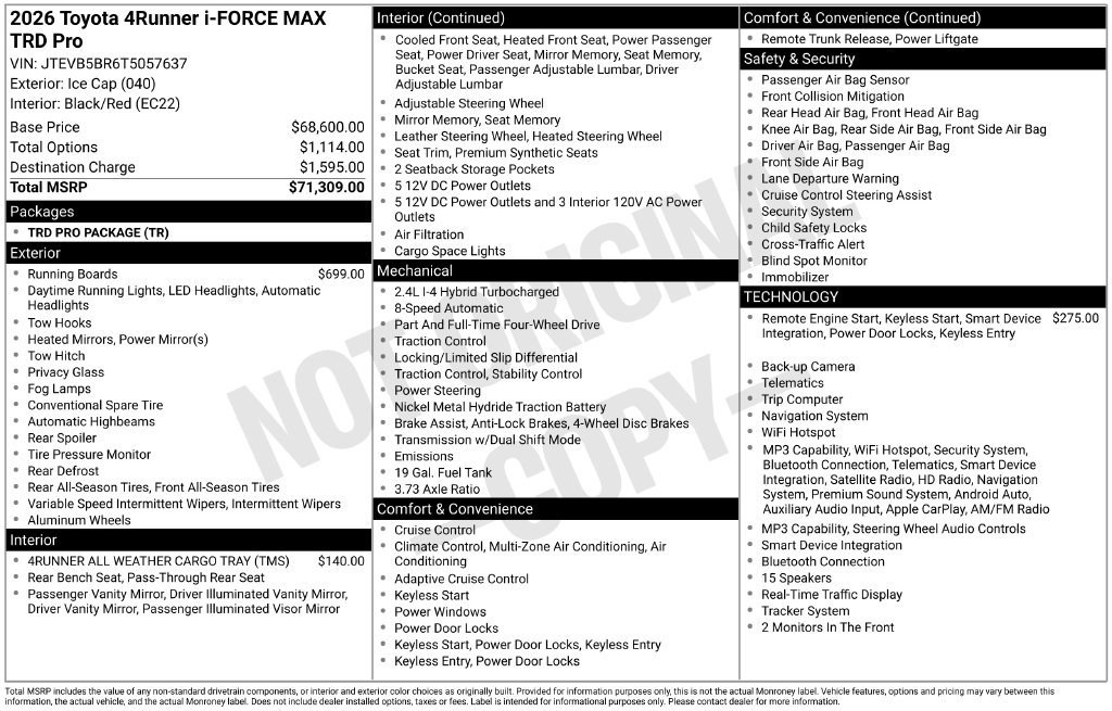 New 2026 Toyota 4Runner TRD Pro AWD/4WD image 4