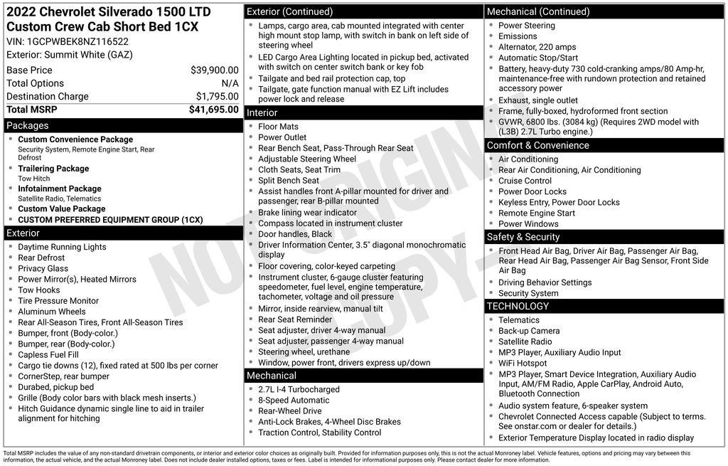 Used 2022 Chevrolet Silverado 1500 Custom RWD image 36