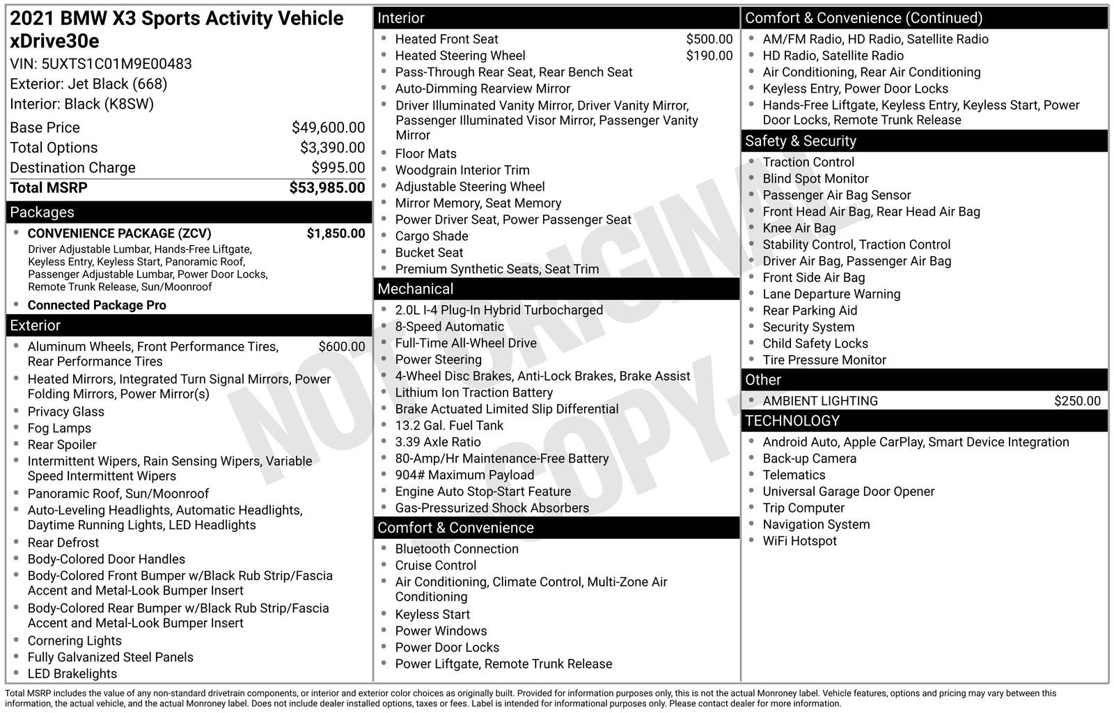 Used 2021 BMW X3 xDrive30e w/ Convenience Package image 66