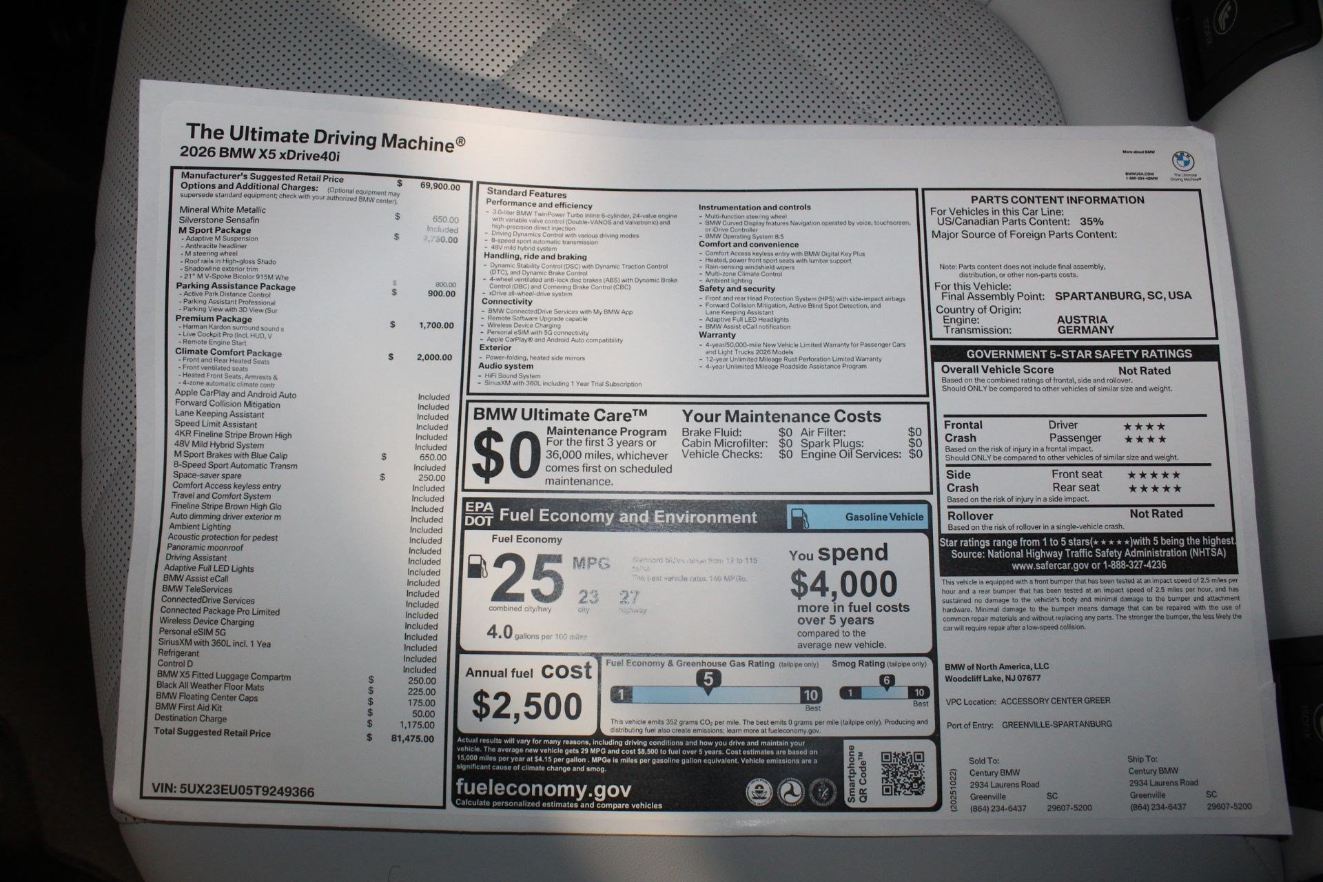 Used 2026 BMW X5 xDrive40i w/ M Sport Package AWD/4WD image 20