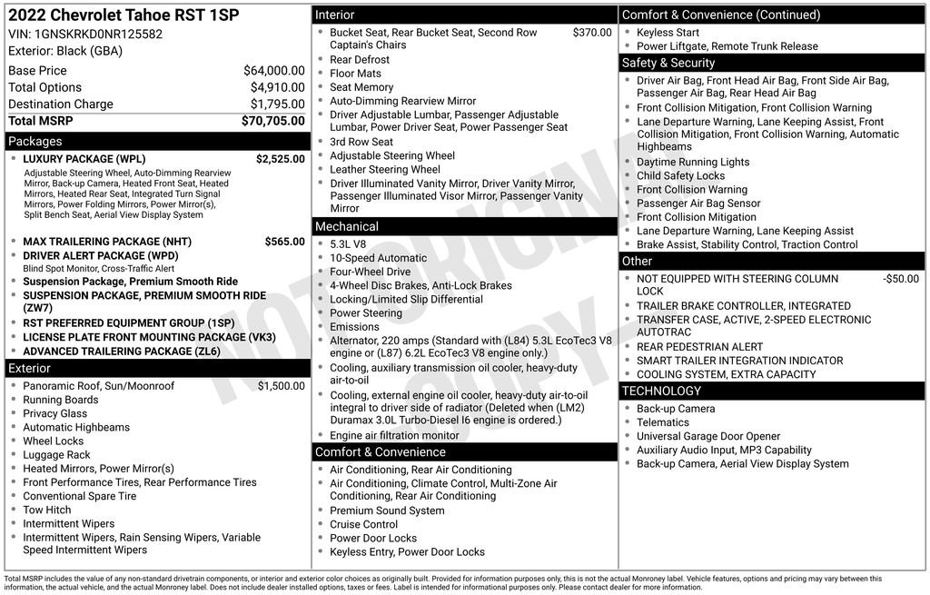 Used 2022 Chevrolet Tahoe RST w/ Luxury Package image 14