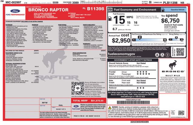 Used 2023 Ford Bronco Raptor AWD/4WD image 13