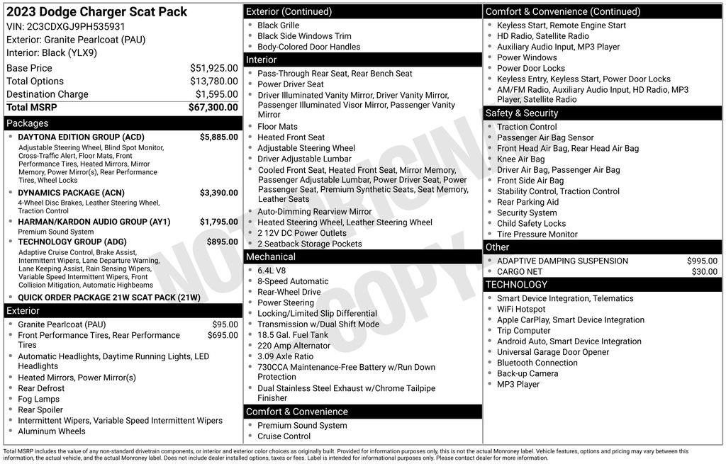 Used 2023 Dodge Charger Scat Pack w/ Daytona Edition Group image 68