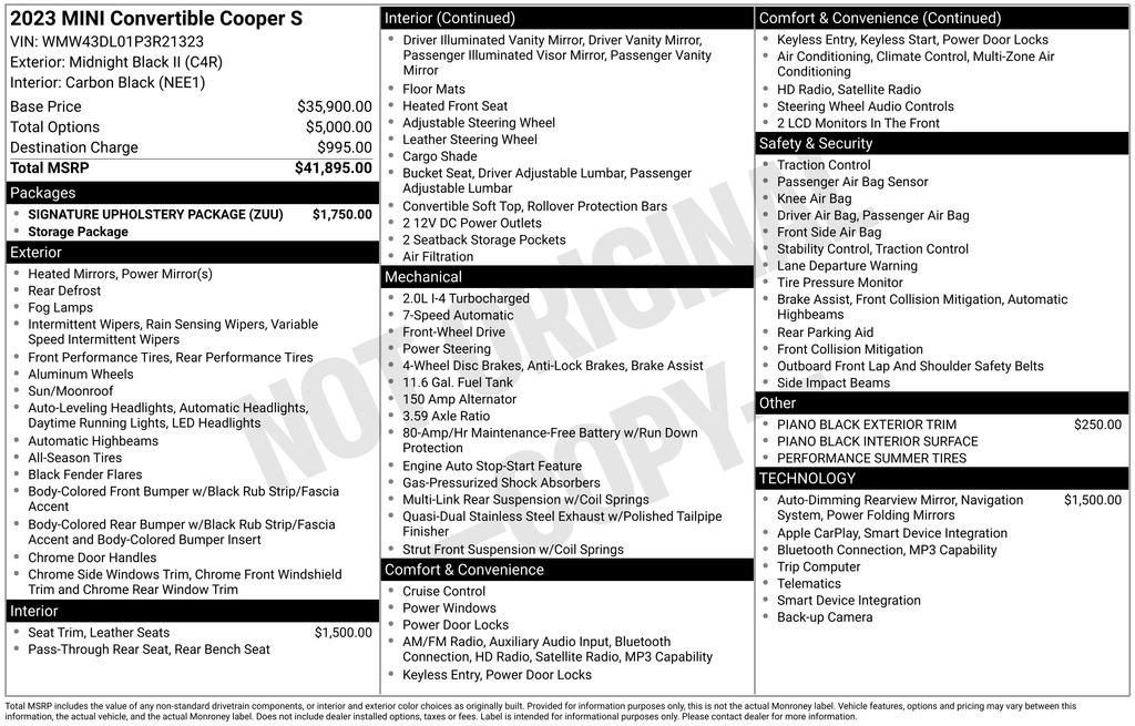 Used 2023 MINI Cooper S w/ Signature Upholstery Package FWD image 5