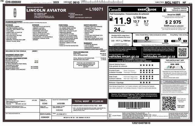 Used 2021 Lincoln Aviator Reserve AWD/4WD image 3