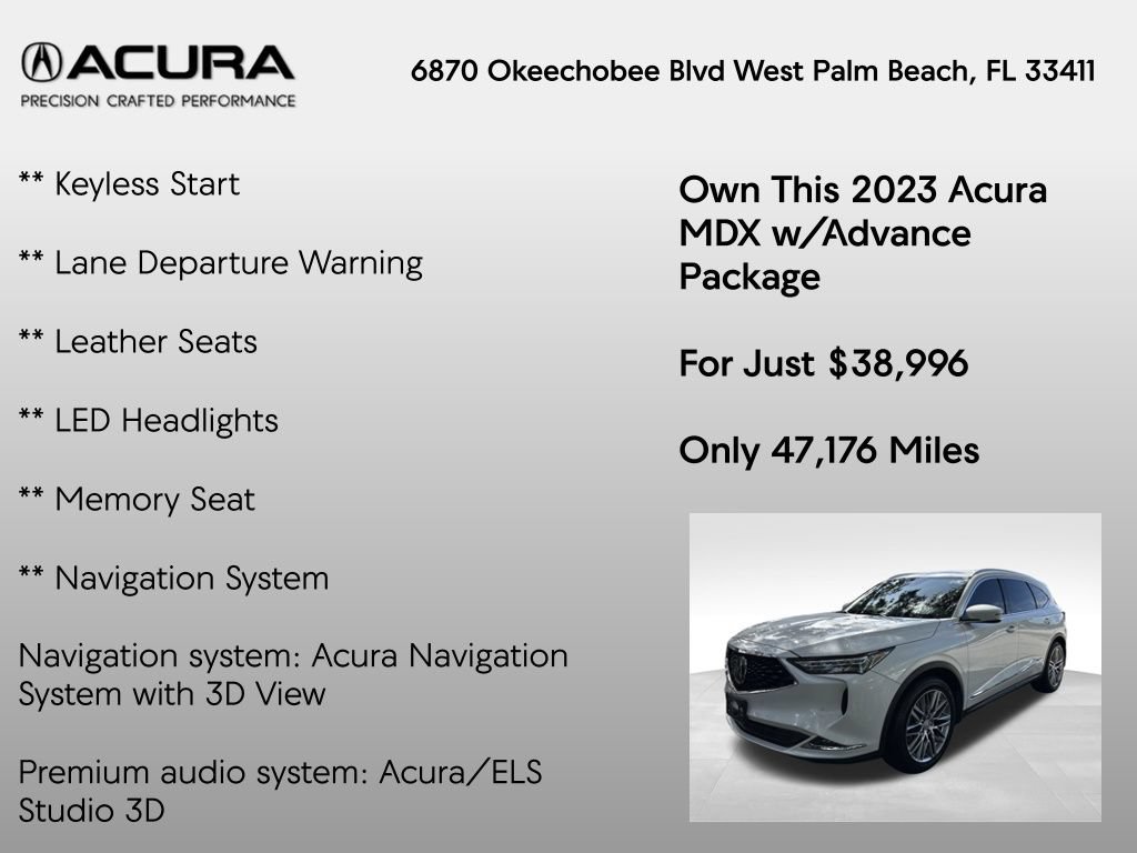 Certified 2023 Acura MDX w/ Advance Package AWD/4WD image 14