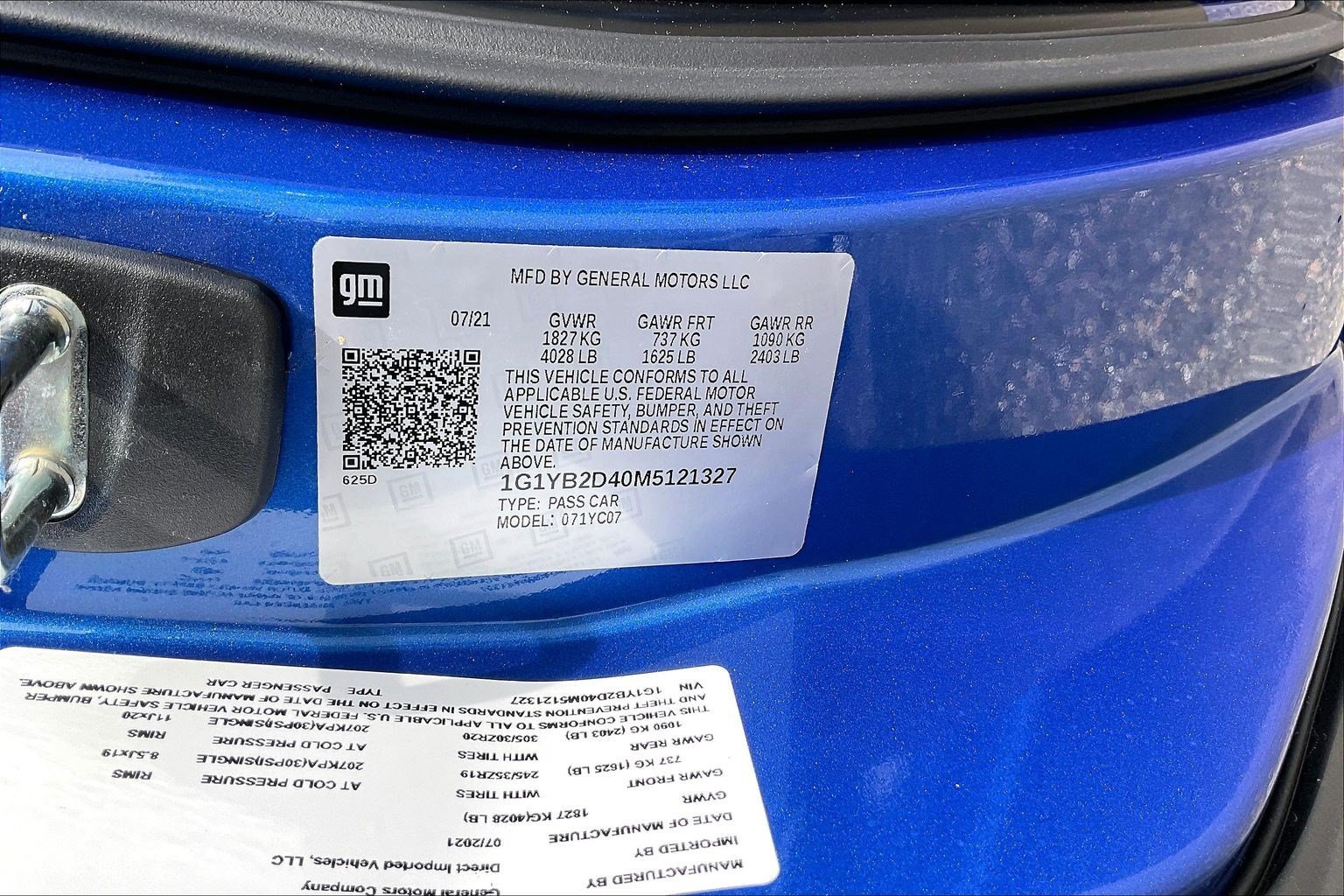 Used 2021 Chevrolet Corvette Stingray Preferred Cpe w/ Battery Protection Package RWD image 26