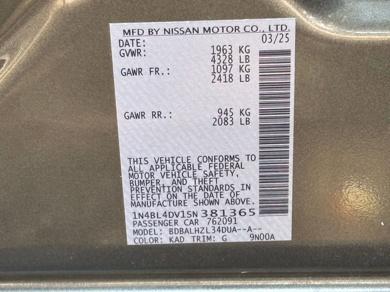 Used 2025 Nissan Altima 2.5 SV FWD image 10