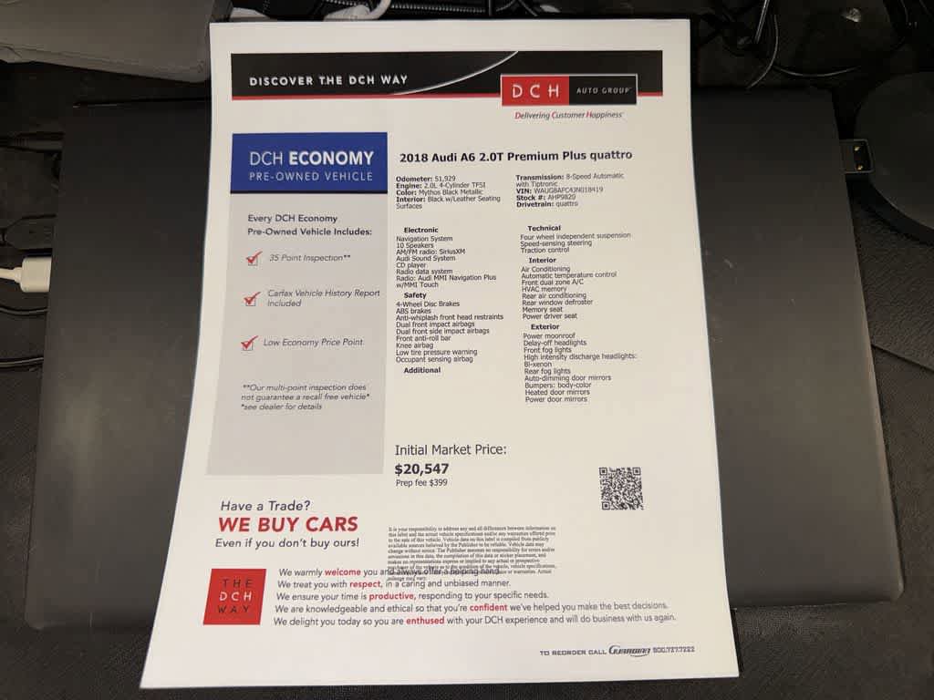 Used 2018 Audi A6 2.0T Premium Plus w/ Premium Plus Package AWD/4WD image 13