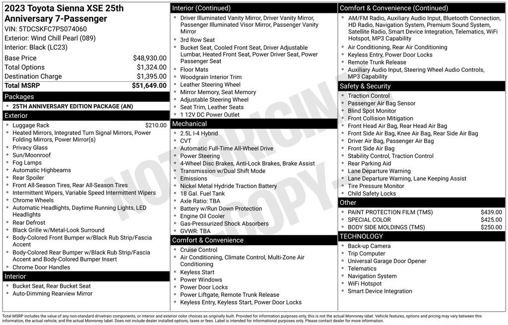 Used 2023 Toyota Sienna XSE AWD/4WD image 7