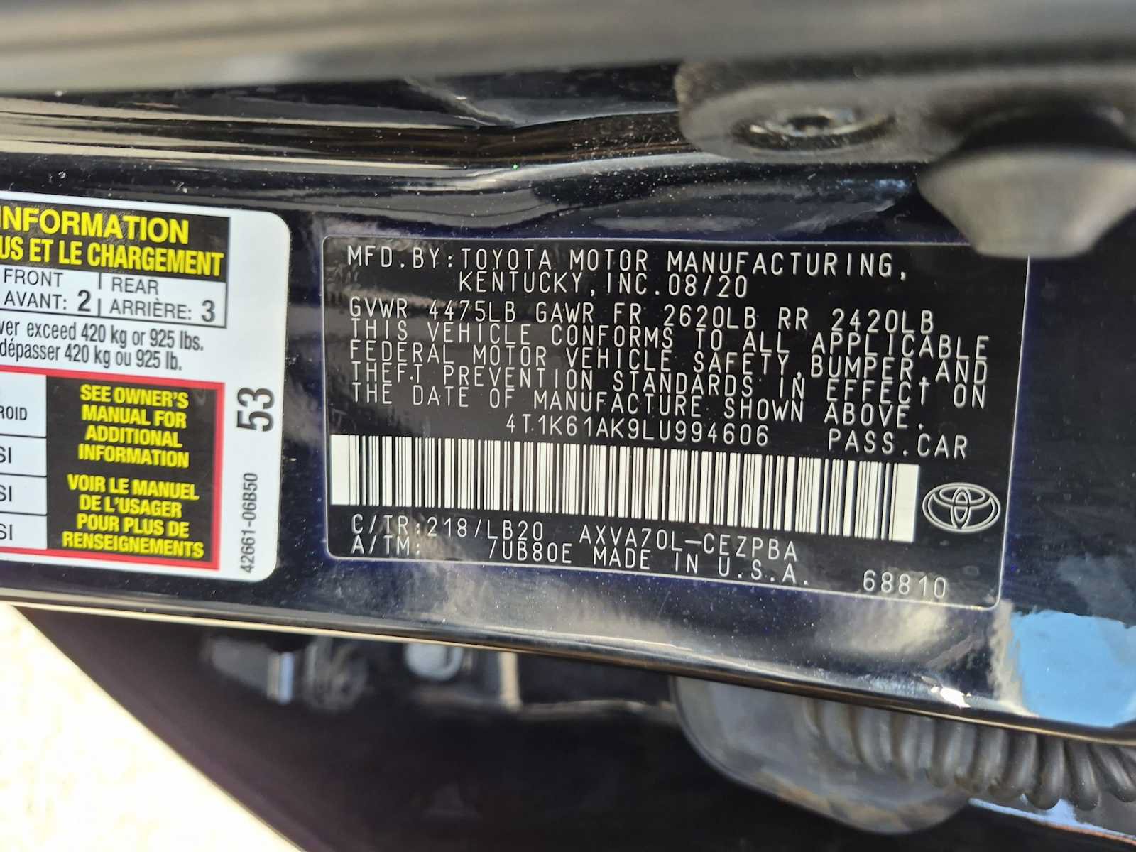 Used 2020 Toyota Camry XSE FWD image 37