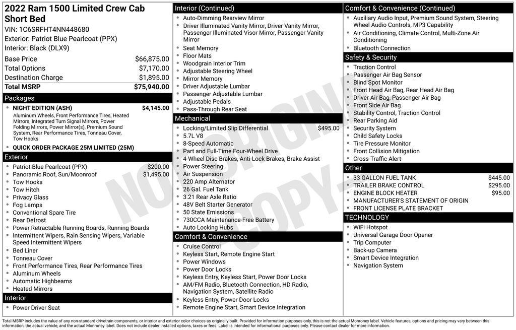 Used 2022 RAM 1500 Limited w/ Night Edition AWD/4WD image 3
