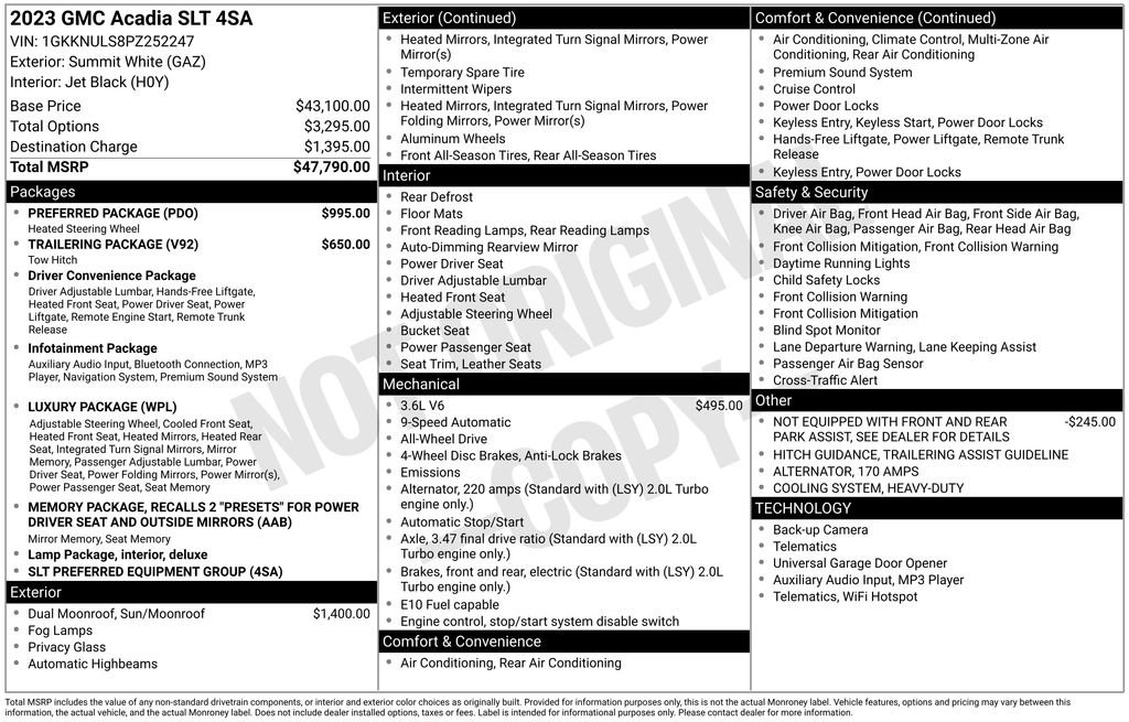 Used 2023 GMC Acadia SLT w/ Preferred Package image 3