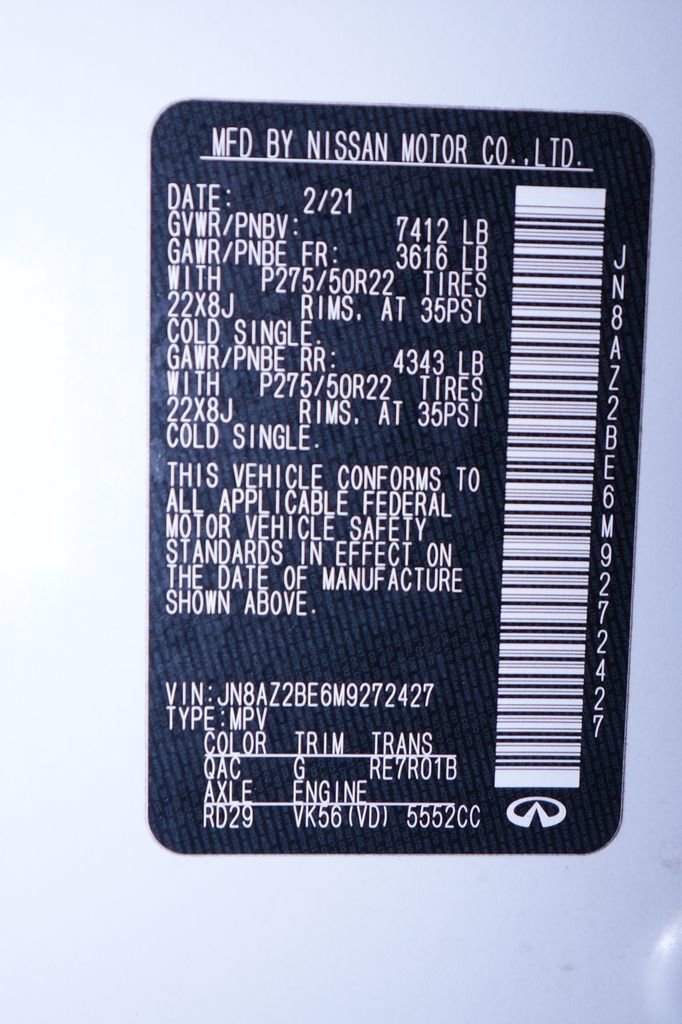 Used 2021 INFINITI QX80 Sensory w/ Cargo Package image 53