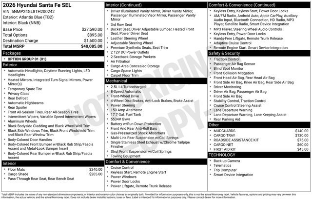 Used 2026 Hyundai Santa Fe SEL FWD image 20