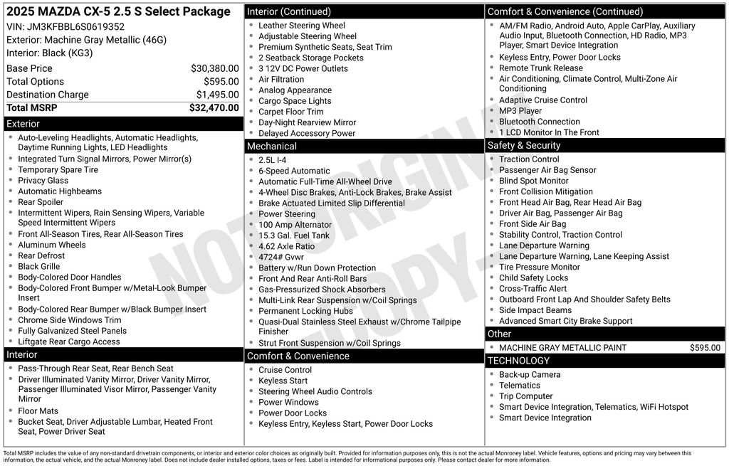 Used 2025 MAZDA CX-5 AWD 2.5 S w/ Select Package image 31