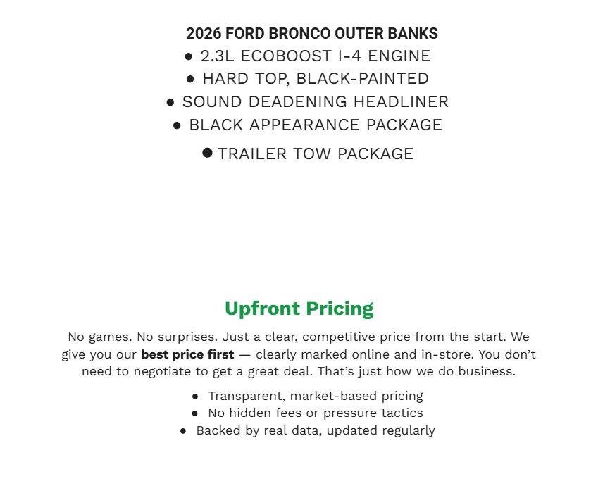 Used 2026 Ford Bronco Outer Banks w/ Black Appearance Package AWD/4WD image 2