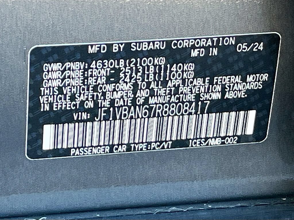 Used 2024 Subaru WRX Limited w/ Popular Package #2A AWD/4WD image 32