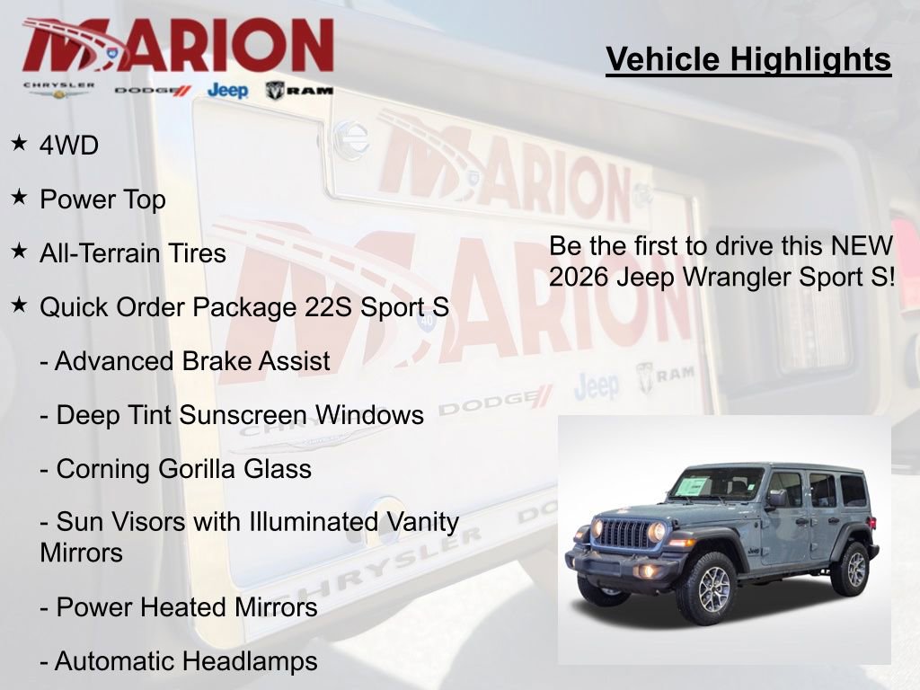 New 2026 Jeep Wrangler Sport S AWD/4WD image 5