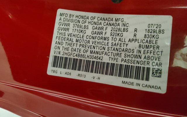 Certified 2020 Honda Civic Sport image 44