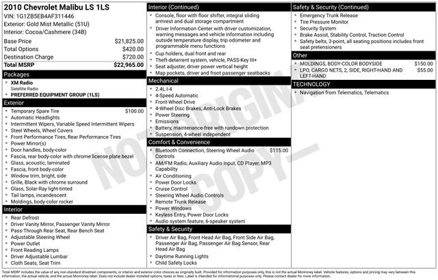 Used 2010 Chevrolet Malibu LS image 14
