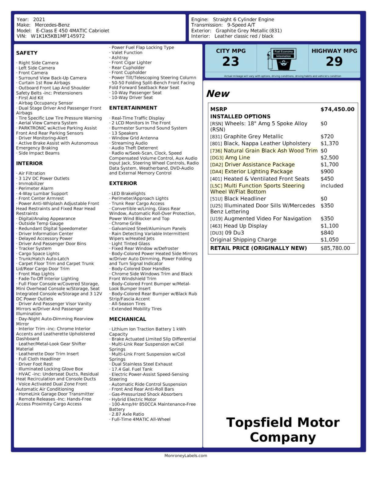 Used 2021 Mercedes-Benz E 450 4MATIC Cabriolet image 9