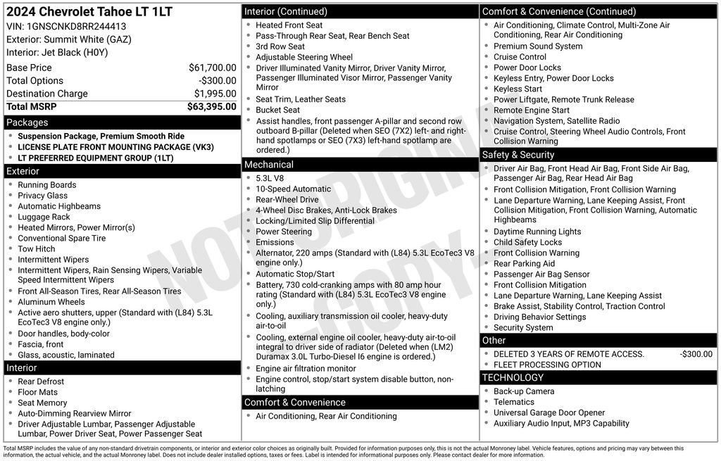 Used 2024 Chevrolet Tahoe LT RWD image 59