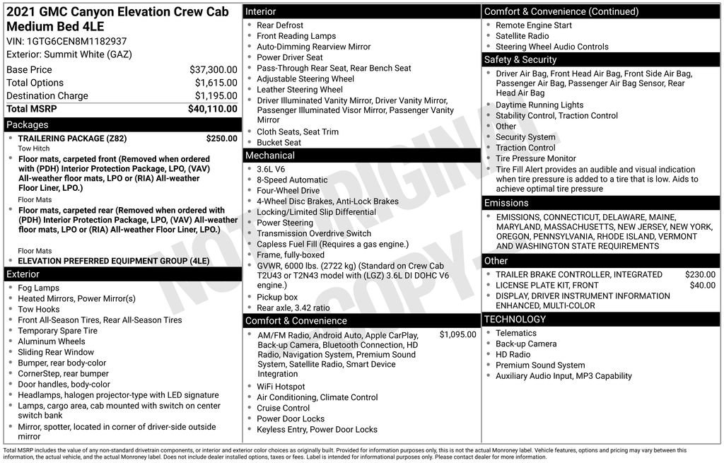 Used 2021 GMC Canyon Elevation w/ Trailering Package image 10