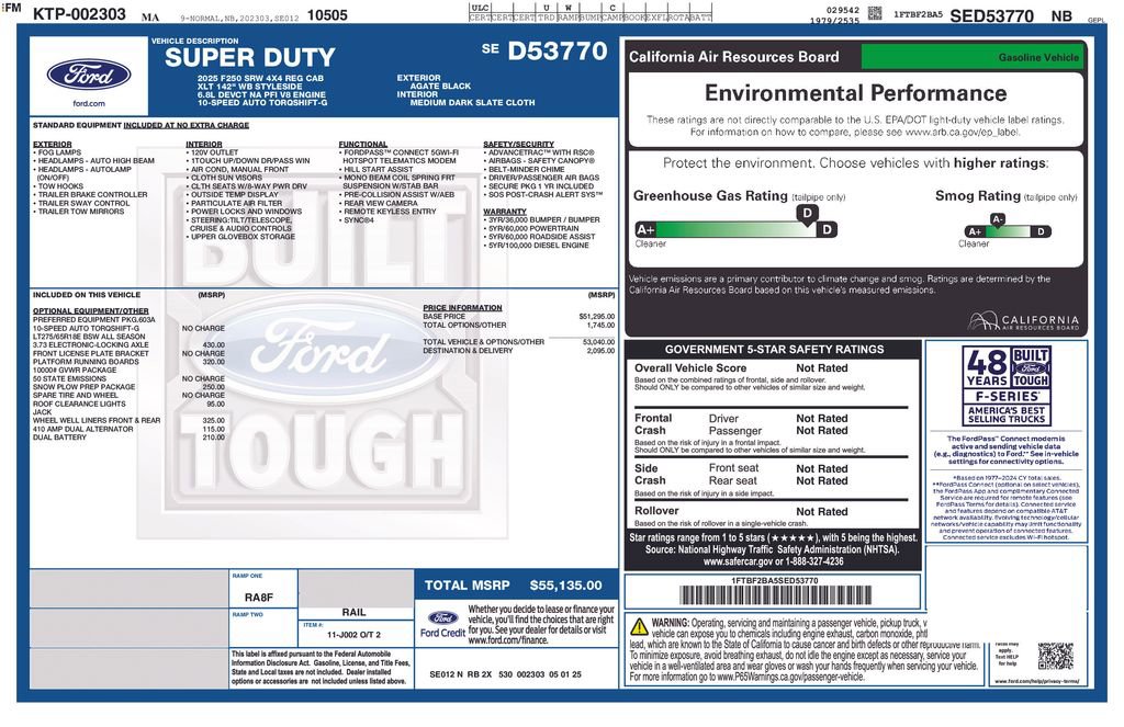 New 2025 Ford F250 XLT w/ Snow Plow Prep Package