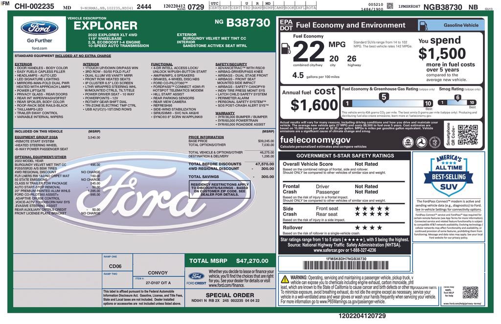 Used 2022 Ford Explorer XLT w/ Equipment Group 202A AWD/4WD image 5