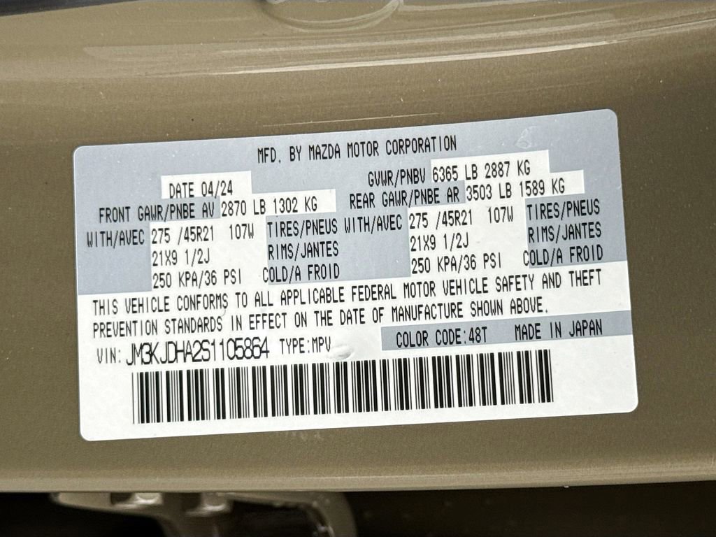 Certified 2025 MAZDA CX-70 Plug-In Hybrid w/ Premium Pkg image 37