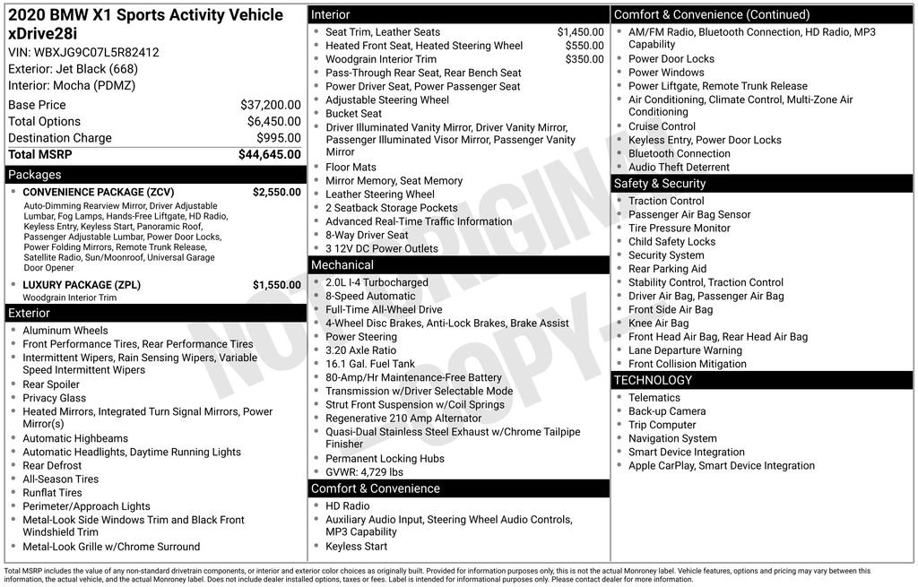 Used 2020 BMW X1 xDrive28i w/ Convenience Package image 24