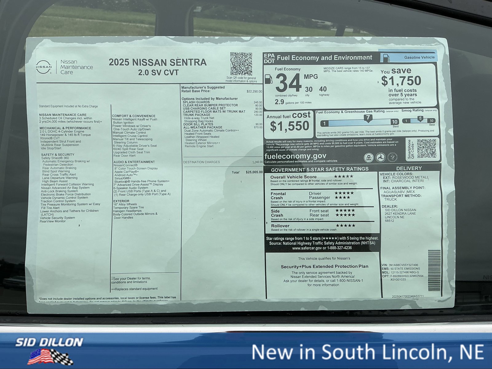New 2025 Nissan Sentra SV w/ All-Weather Package image 13