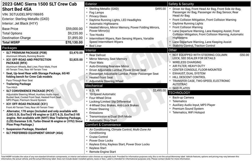 Certified 2023 GMC Sierra 1500 SLT w/ SLT Premium Package AWD/4WD image 6